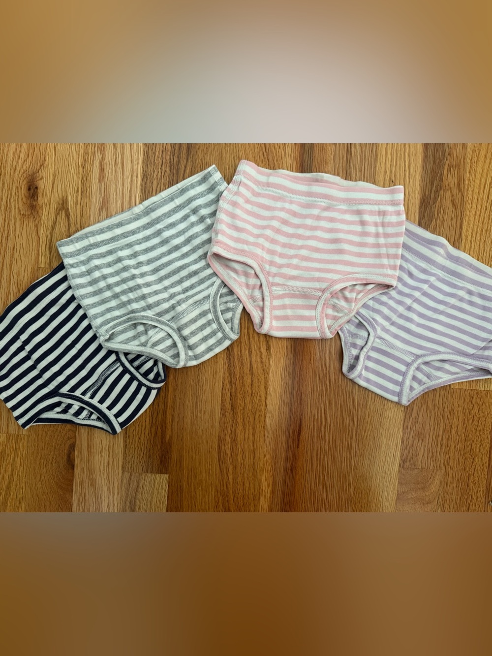 Hanna Andersson girls XS Stripe Cotton brief underwear Pink, Gray, Navy, purple